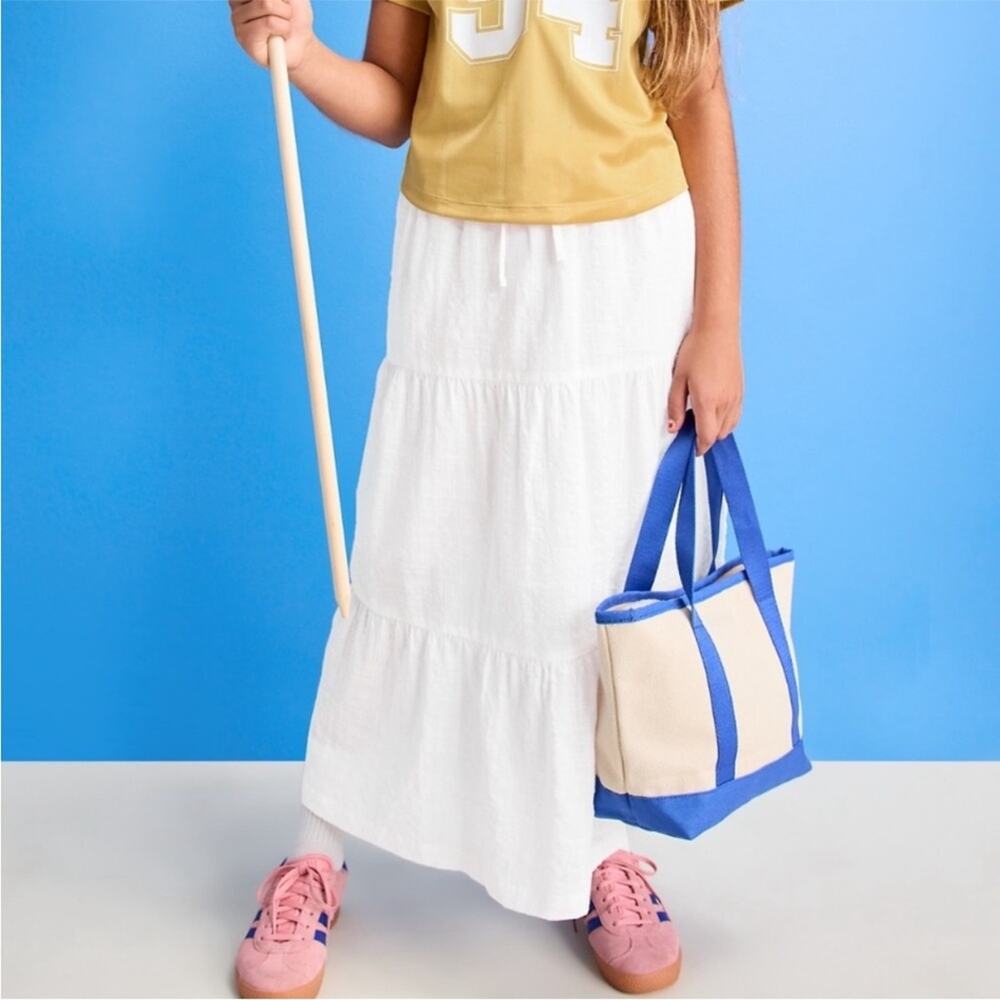 Old Navy Calla Lily White Tiered Swing Midi Skirt